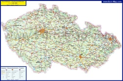 Подробная карта Чехии