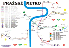 Карта Пражского метрополитена
